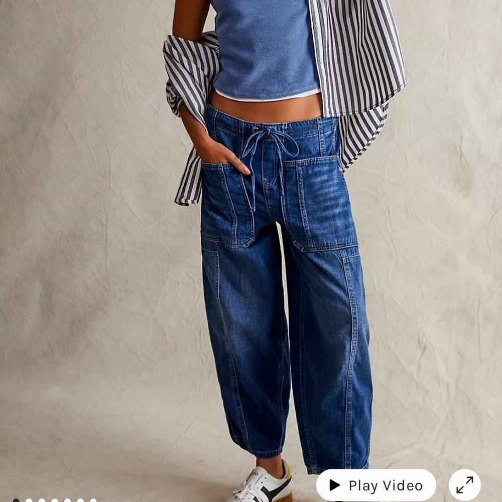 Free People We the Free Silverton Puddle Barrel Jeans